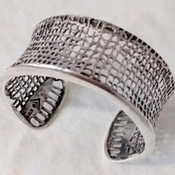 Vintage Silpada Oxidized Sterling Silver Mesh Cuff Bracelet B1625 - Picture 11 of 12